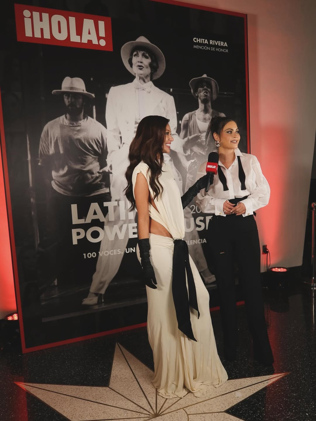 Chiquinquirá Delgado siendo entrevistada durante su paso por la alfombra roja del evento 100 Latinas Powerhouse de la revista ¡HOLA! | Fuente: Instagram/chiqui_delgado