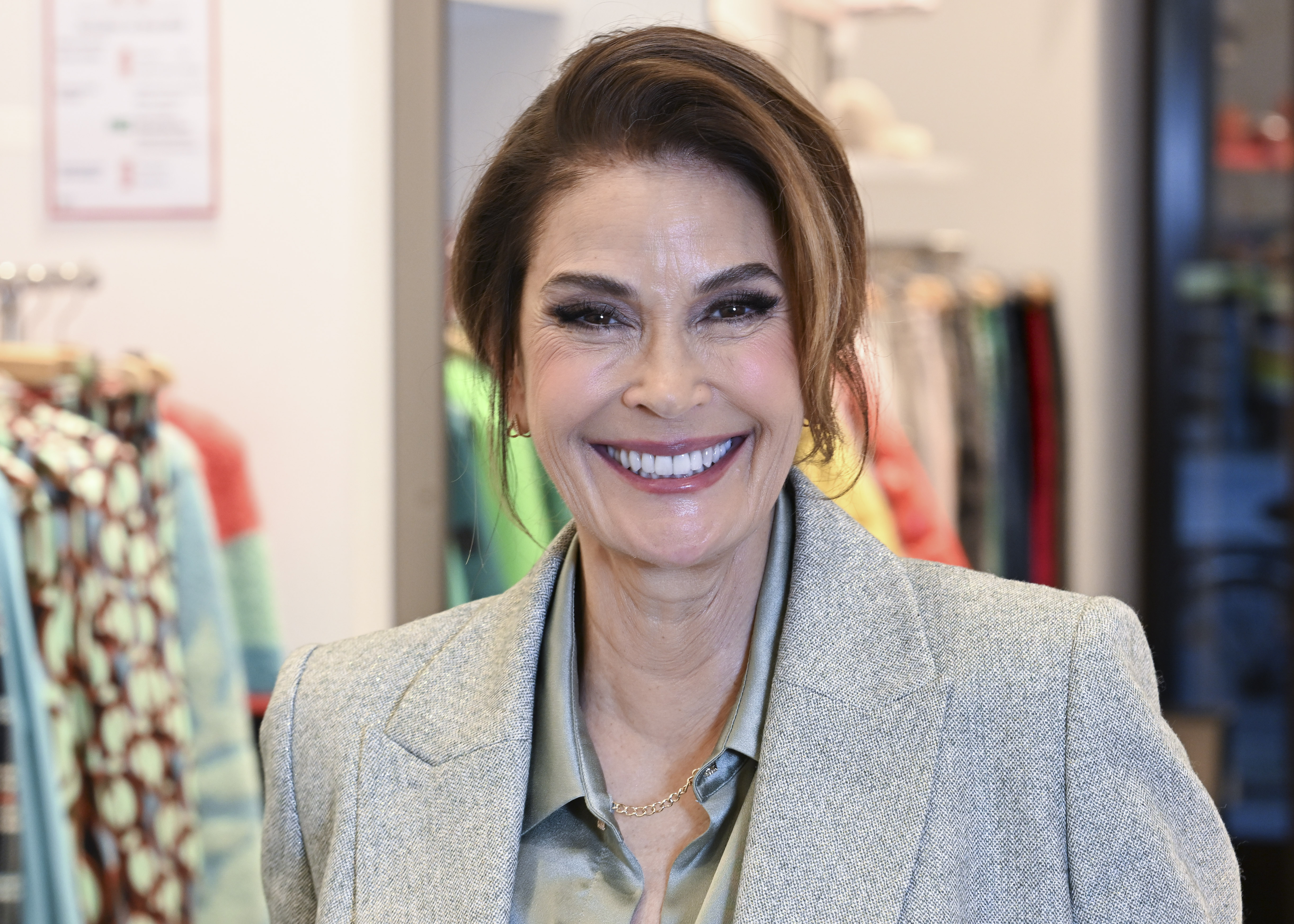 Teri Hatcher durante una entrevista en la Semana de la Moda de Berlín el 6 de febrero de 2024 | Fuente: Getty Images