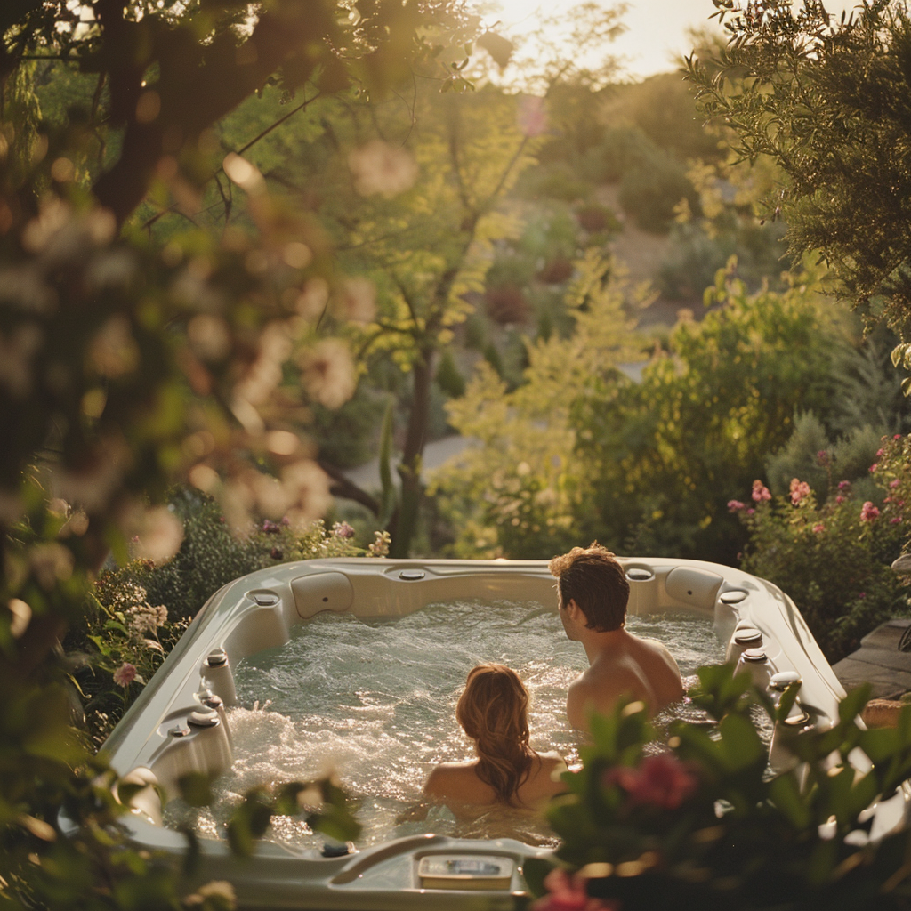 Una pareja en un jacuzzi | Fuente: Midjourney