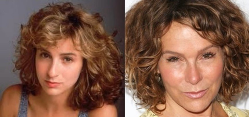Jennifer Grey, antes y después. | Foto: YouTube /Celebrity Plastic Surgery