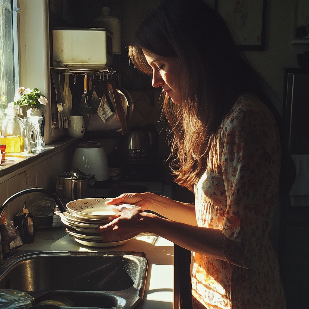 Una mujer en una cocina | Fuente: Midjourney