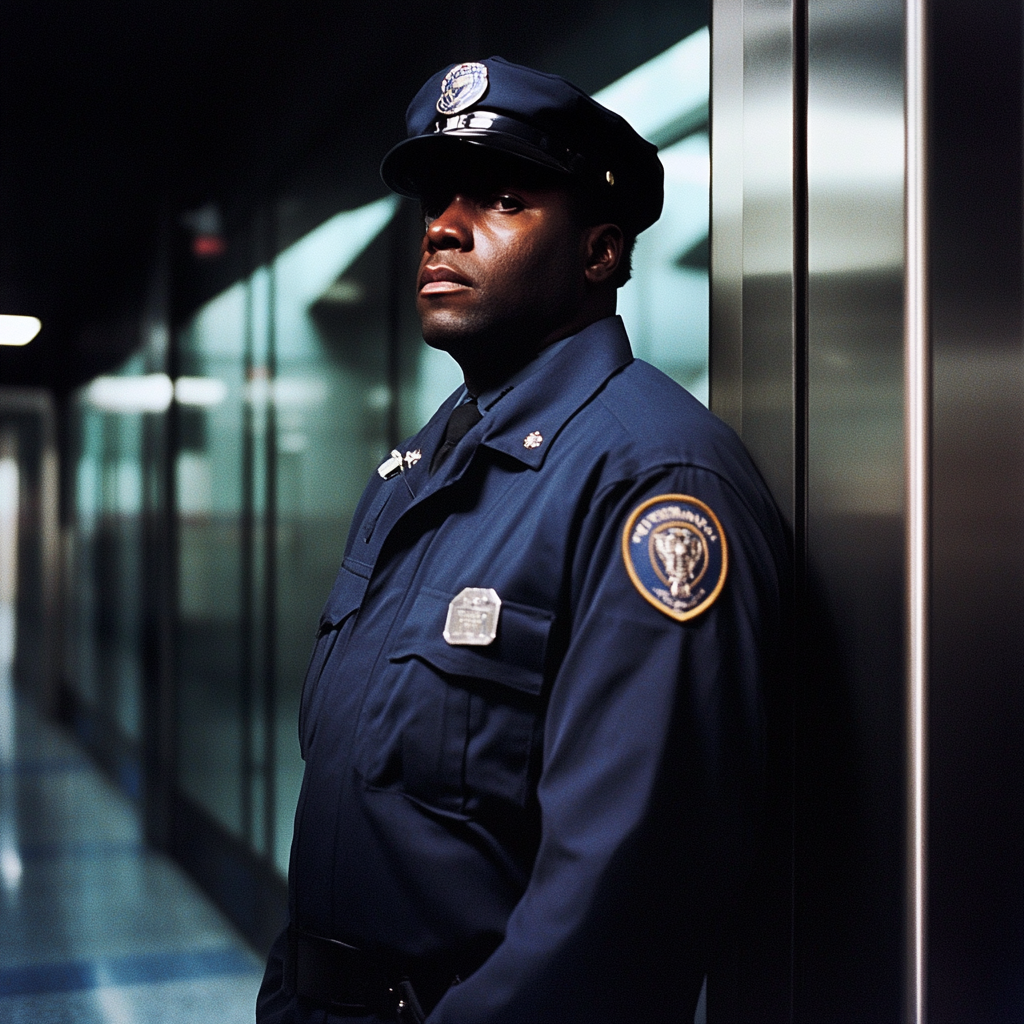 Un agente de seguridad del aeropuerto | Fuente: Midjourney