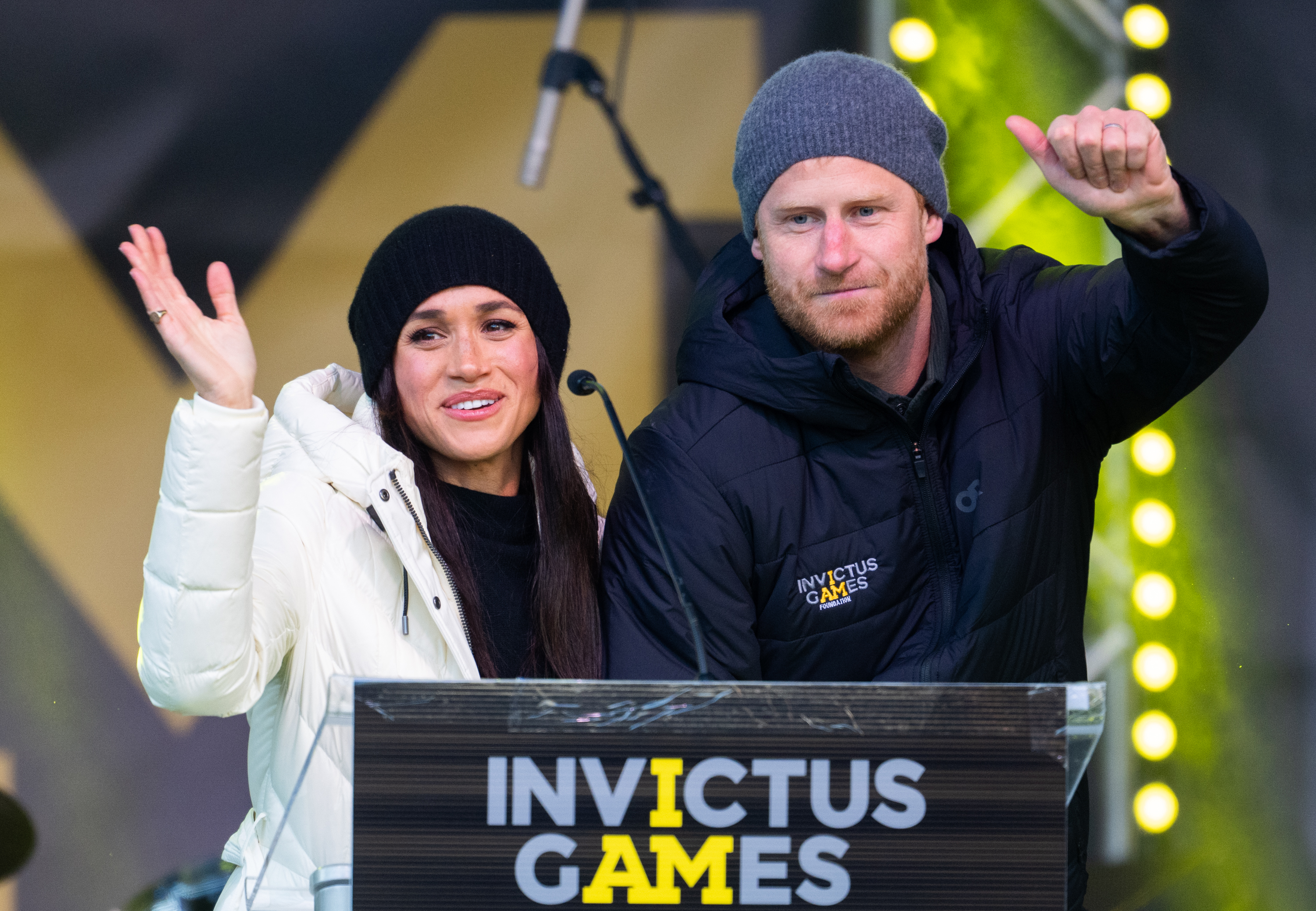 El Príncipe Harry y Meghan Markle después de que él pronuncie su discurso en la Recepción de Bienvenida a la Nación Invictus Games Vancouver Whistler 2025 Nation Home en Whistler, Canadá, el 10 de febrero de 2025 | Fuente: Getty Images