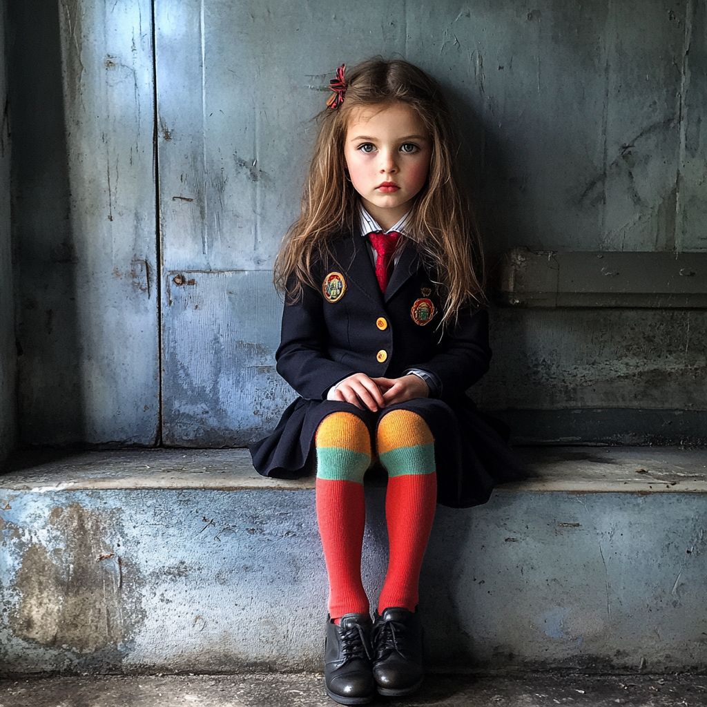 Una niña con su uniforme escolar | Fuente: Midjourney