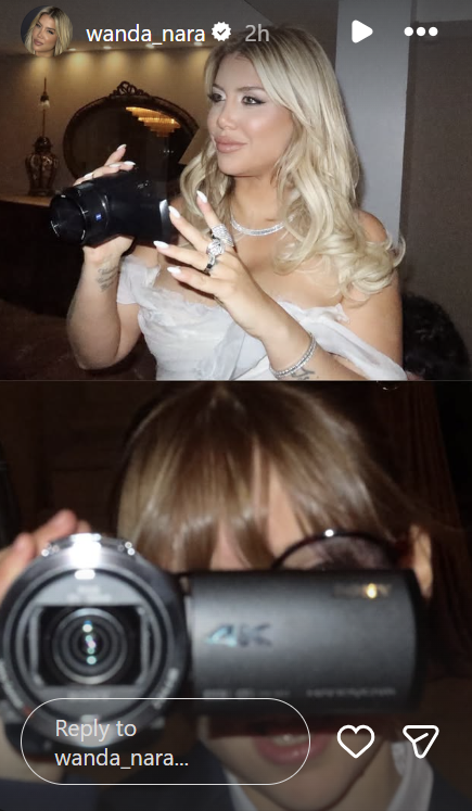 Wanda Nara en la gala de los Martín Fierro 2026 junto a su hija menos Isabella Icardi | Fuente: Instagram Stories/wanda_nara