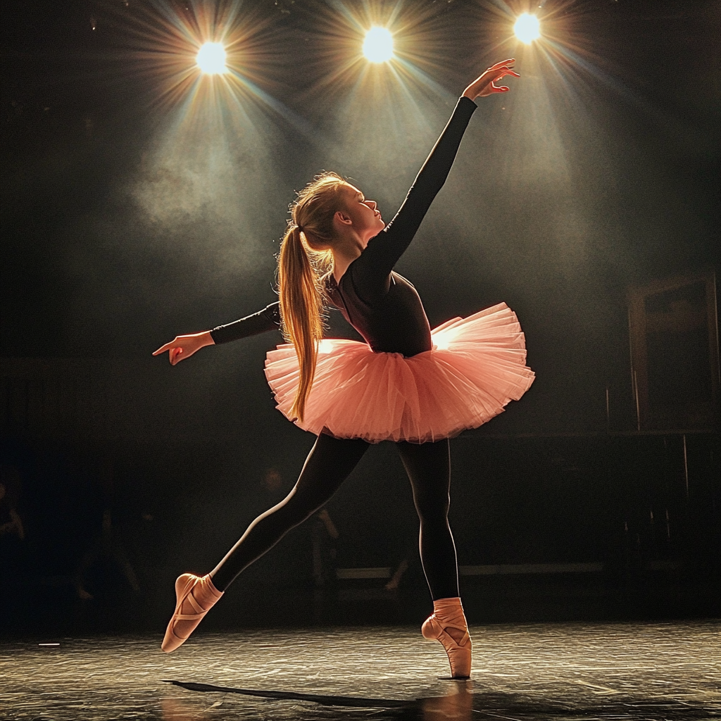 Una niña realizando una rutina de ballet | Fuente: Midjourney