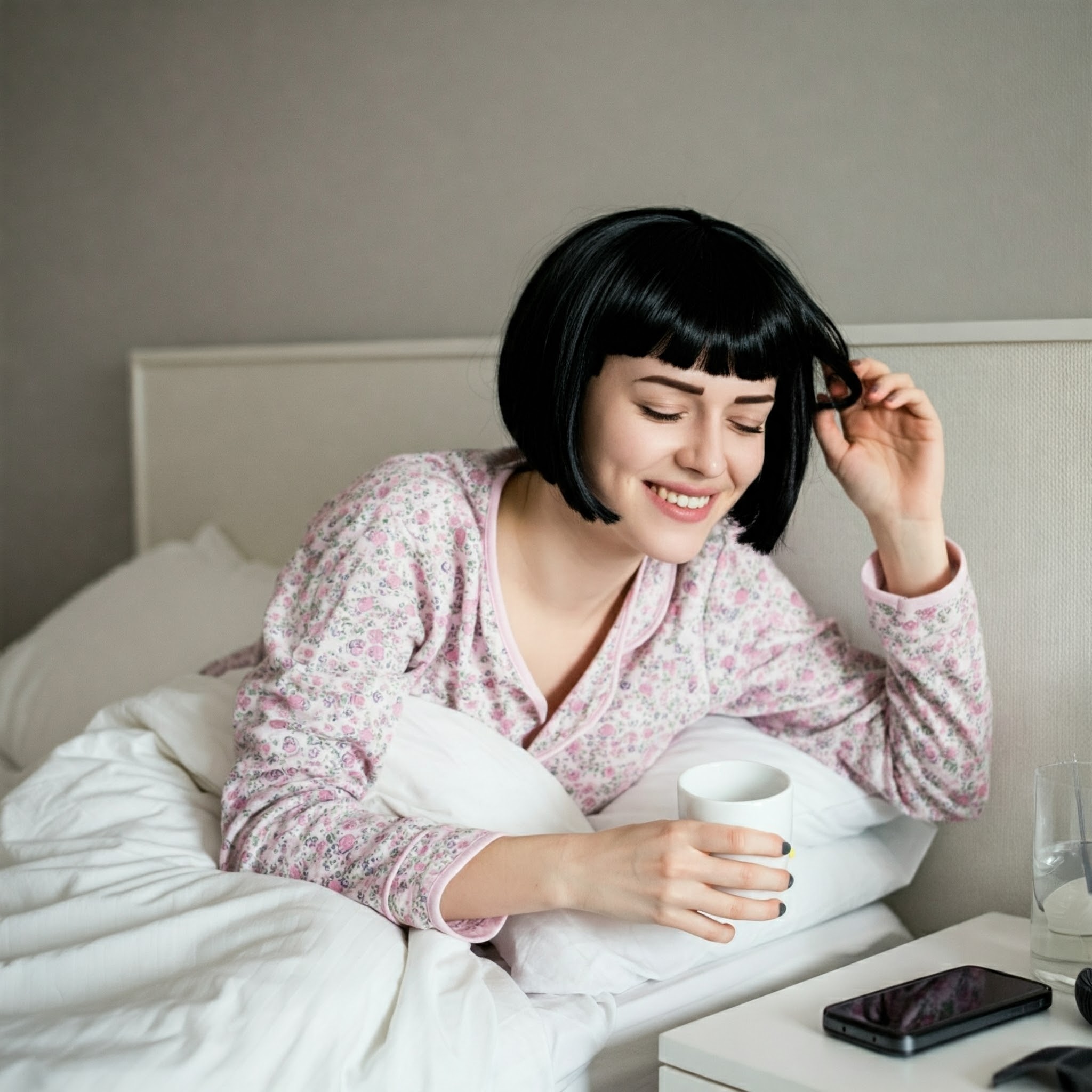 Una mujer en la cama sonriendo | Fuente: Géminis