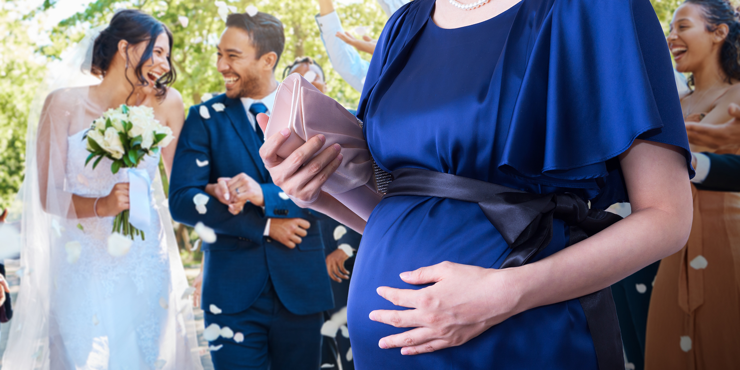 Una mujer embarazada en una boda | Fuente: Shutterstock