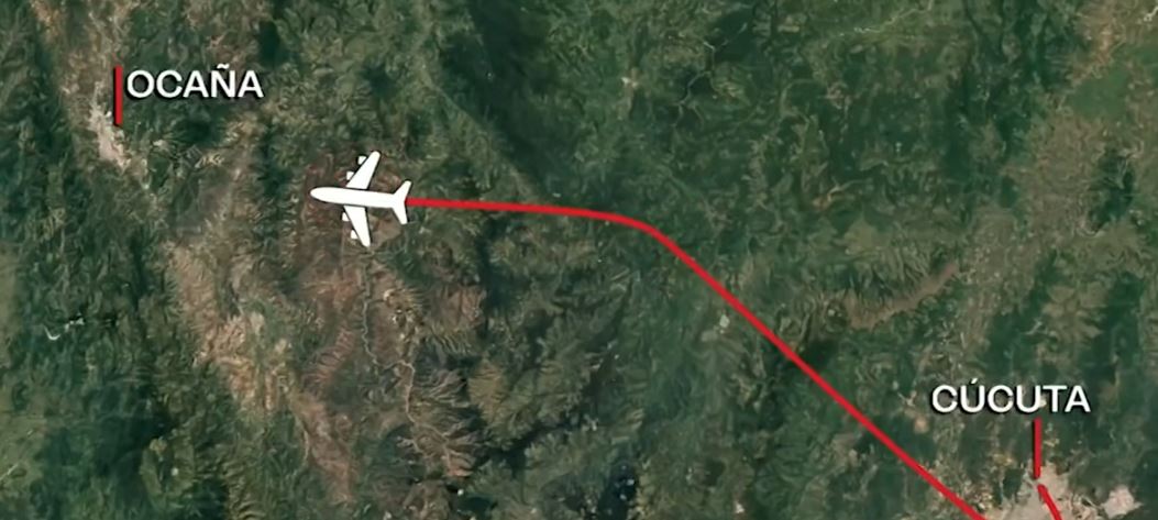 Ruta del avión accidentado | Fuente: YouTube/ntn24