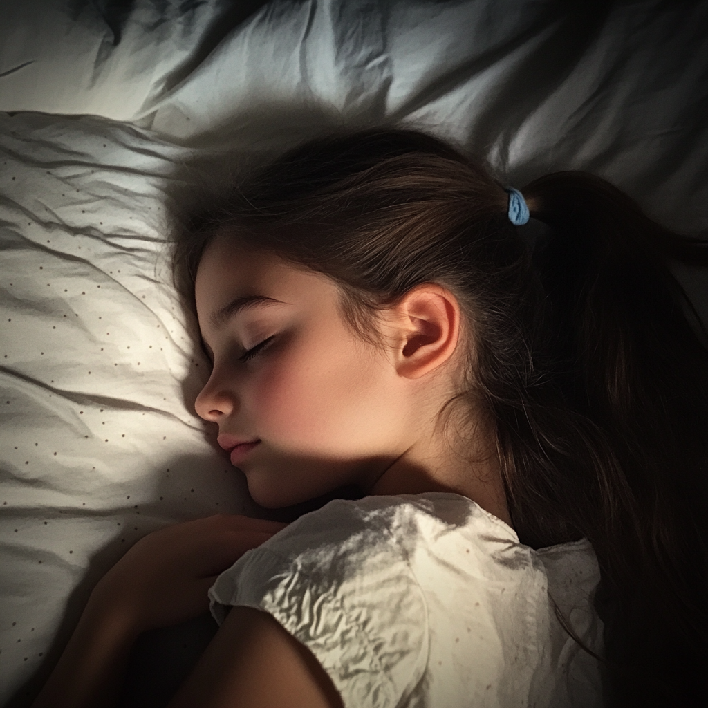 Una niña durmiendo | Fuente: Midjourney