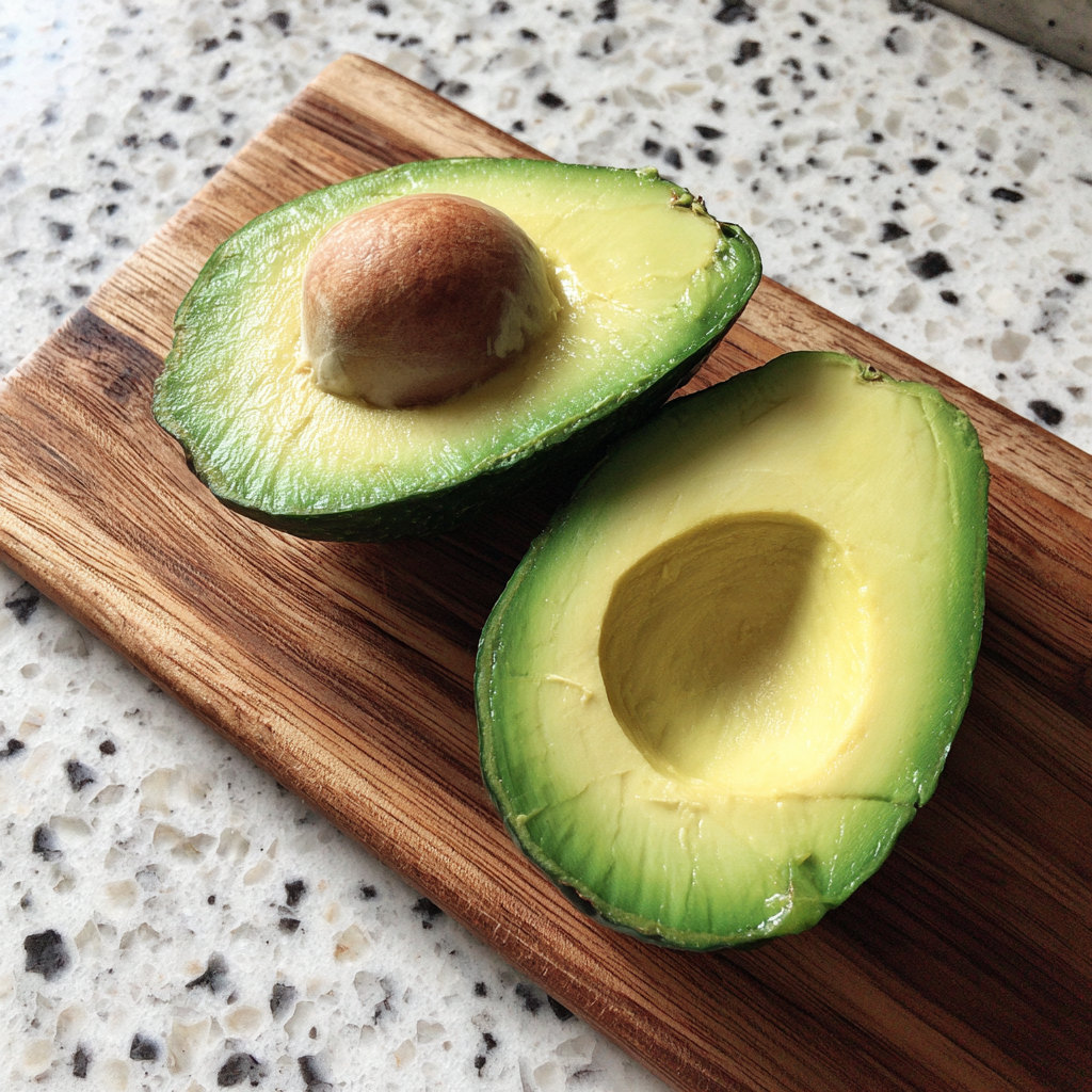 Un aguacate sobre una tabla de madera | Fuente: Midjourney