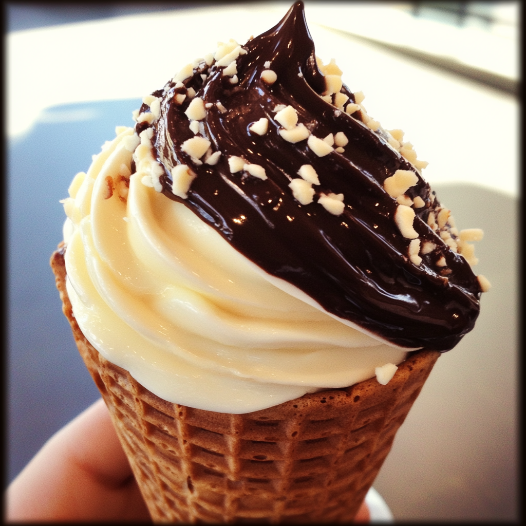 Una persona sujetando un helado | Fuente: Midjourney