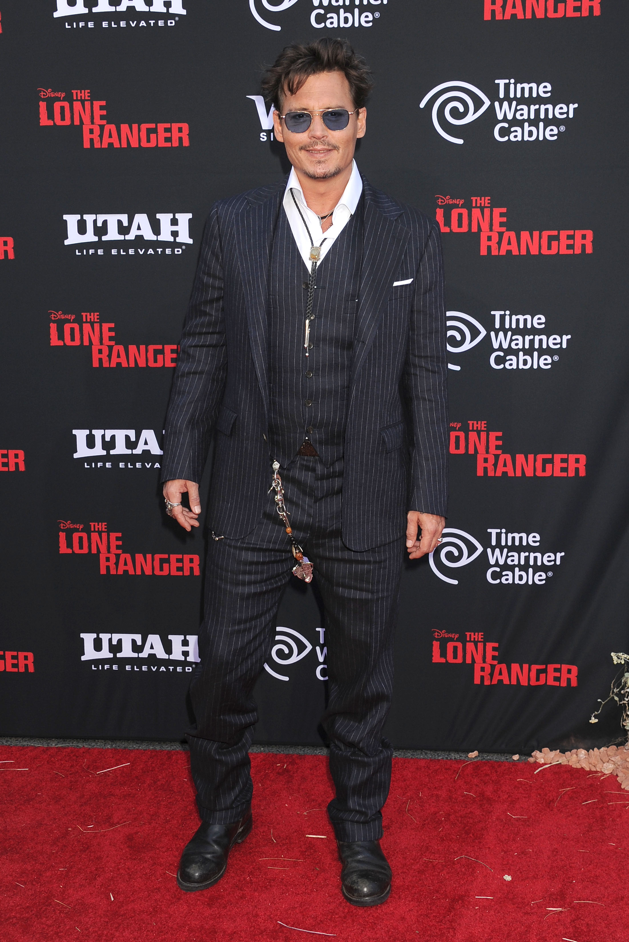 Johnny Depp en el estreno mundial de "The Lone Ranger" en Anaheim, California, el 22 de junio de 2013 | Foto: Getty Images