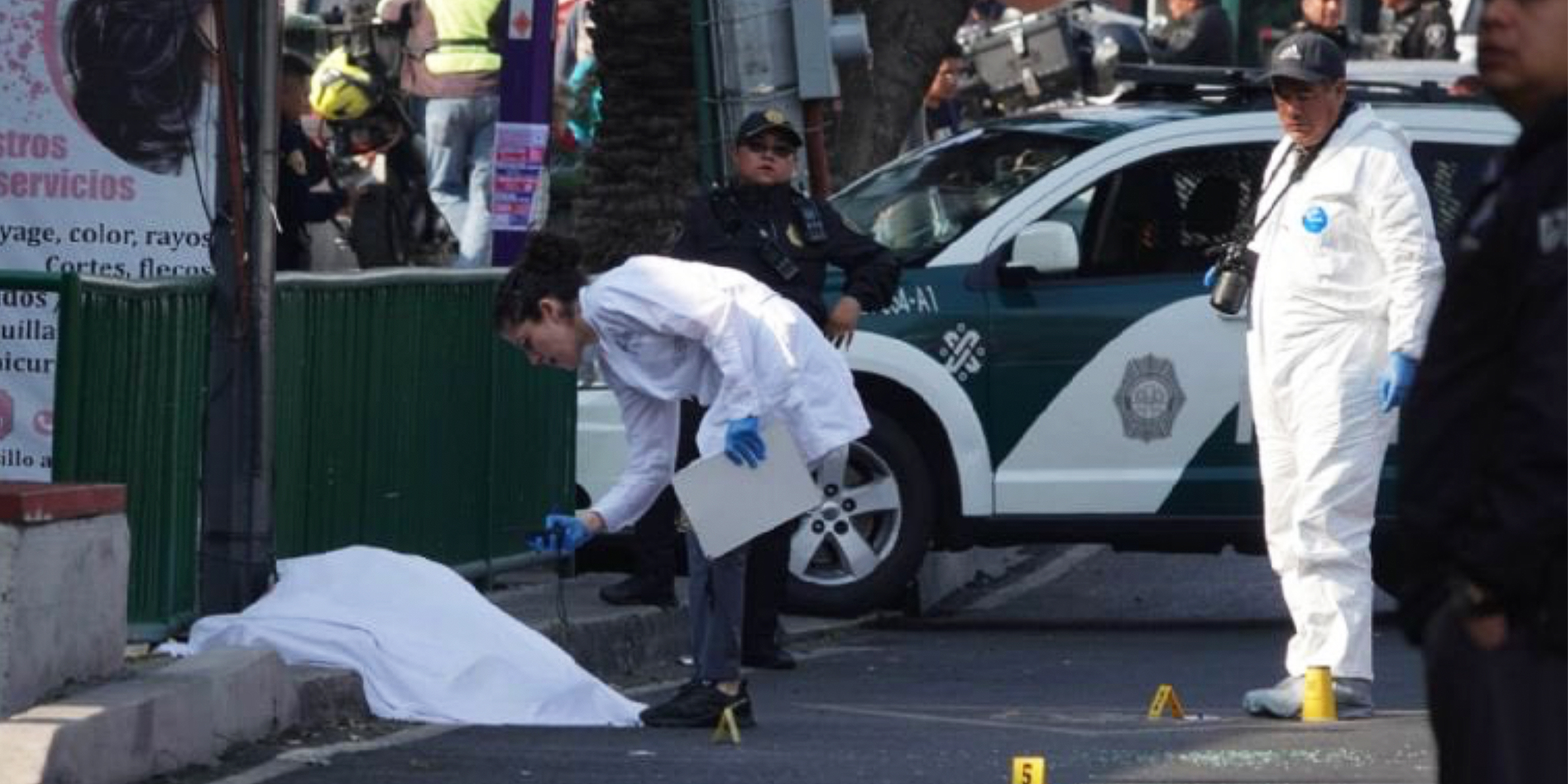 Operativo policial en el lugar del crimen de Ximena Guzmán y José Muñoz | Foto: x.com/anapatam_mx