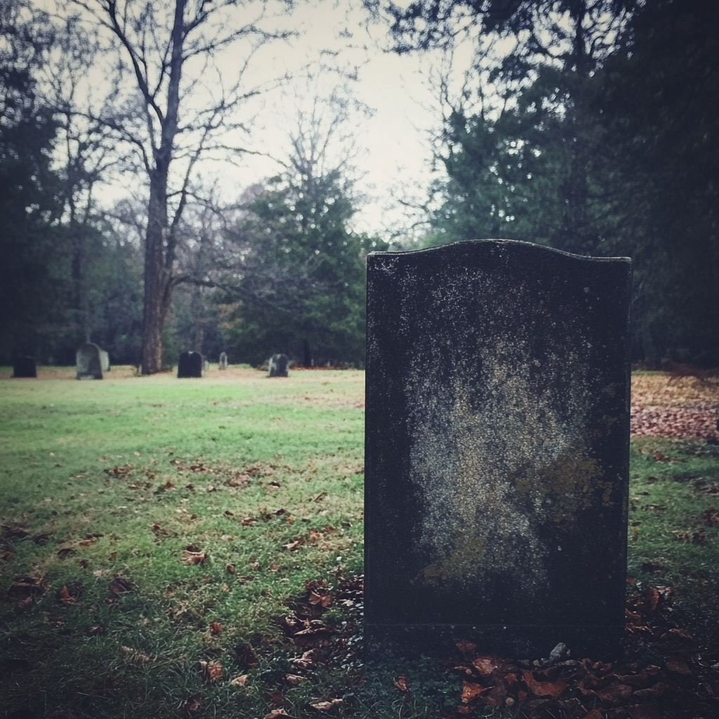Una lápida en un cementerio | Fuente: Midjourney