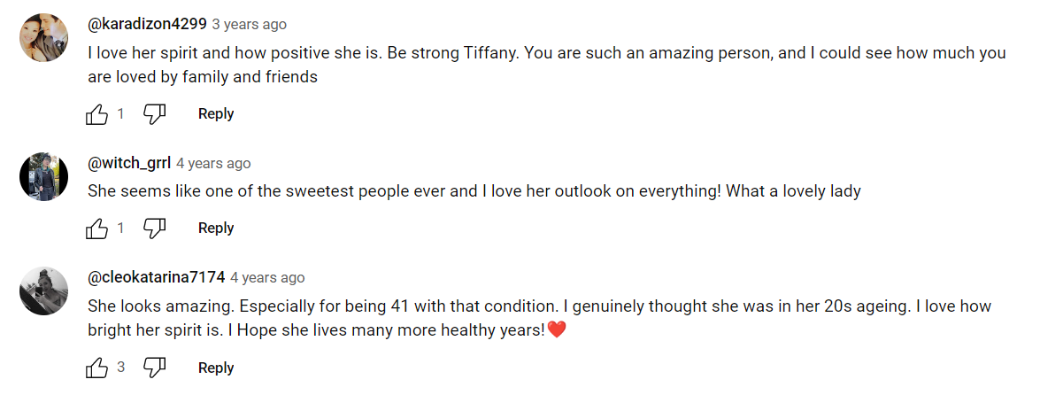 La gente comparte sus comentarios sobre Tiffany Wedekind | Foto: YouTube.com/Truly