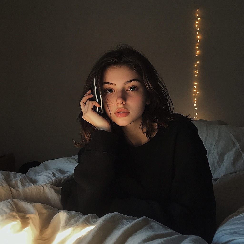 Una chica hablando por teléfono | Fuente: Midjourney