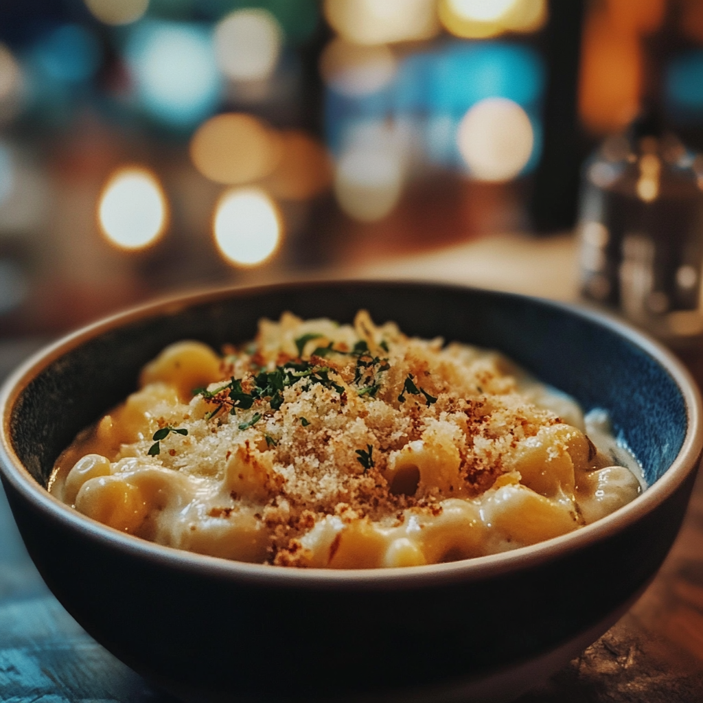 Un cuenco de macarrones con queso | Fuente: Midjourney