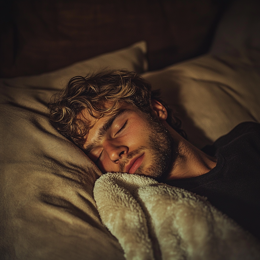 Un hombre durmiendo en un sofá | Fuente: Midjourney