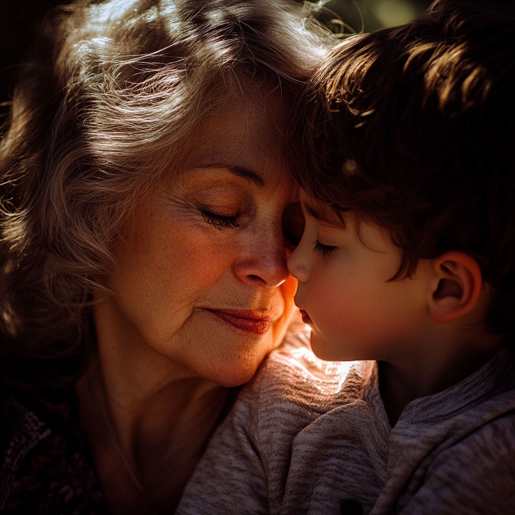 Abuela estrechando lazos afectivos con su nieto | Fuente: Midjourney