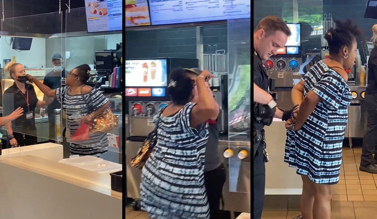 Imágenes de la agresión en el McDonald's de Ohio. | Foto: Facebook.com/brewskee61