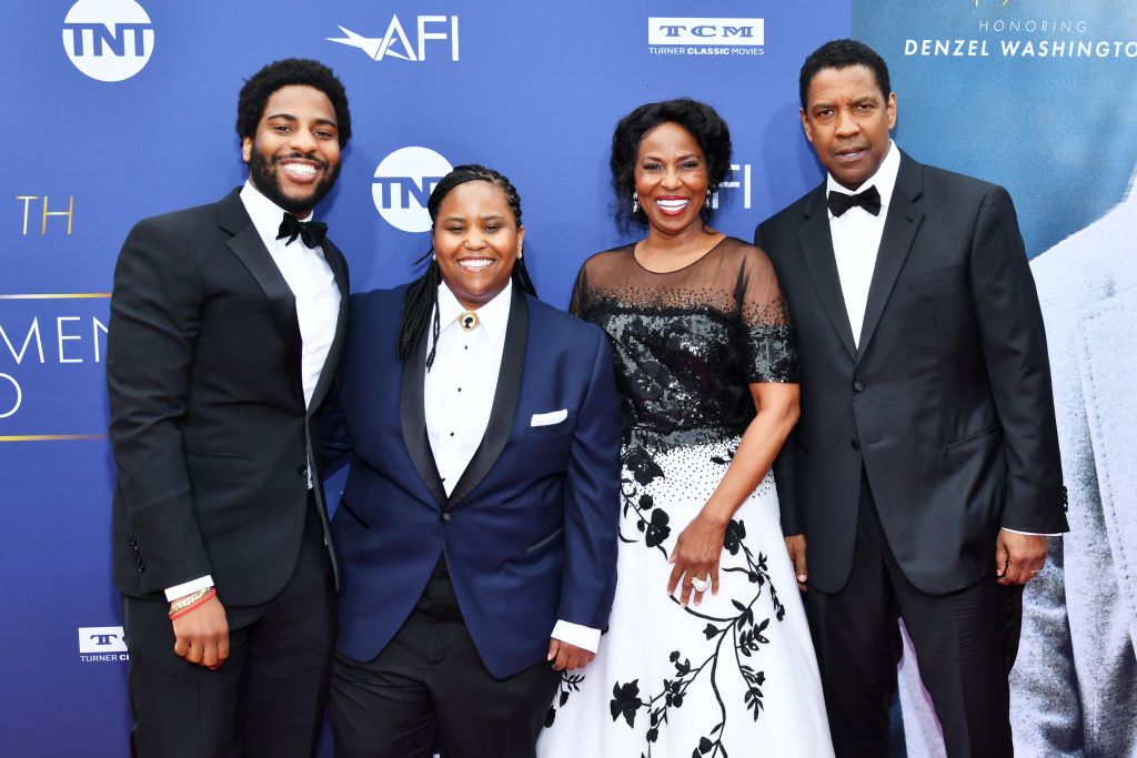 Malcolm Washington, Katia Washington, Pauletta Washington y Denzel Washington en el 47º Premio AFI Life Achievement Award en Dolby Theatre, el 6 de junio de 2019 en Hollywood, California. | Foto: Getty Images