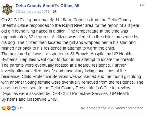 Créditos de la imagen: Facebook / Delta County Sheriff's Office