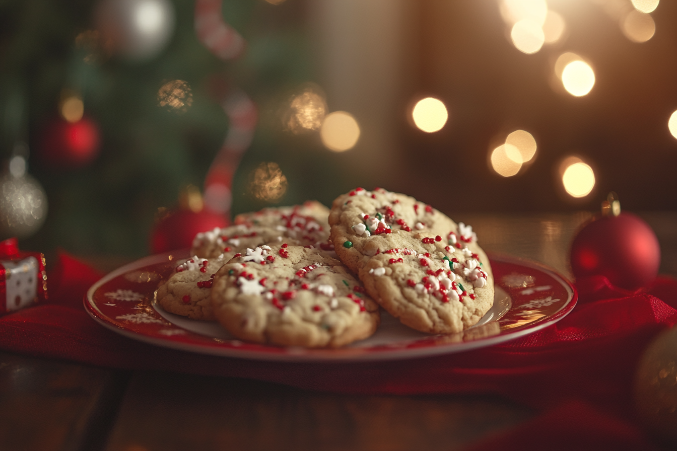 Un plato de galletas para Papá Noel | Fuente: Midjourney