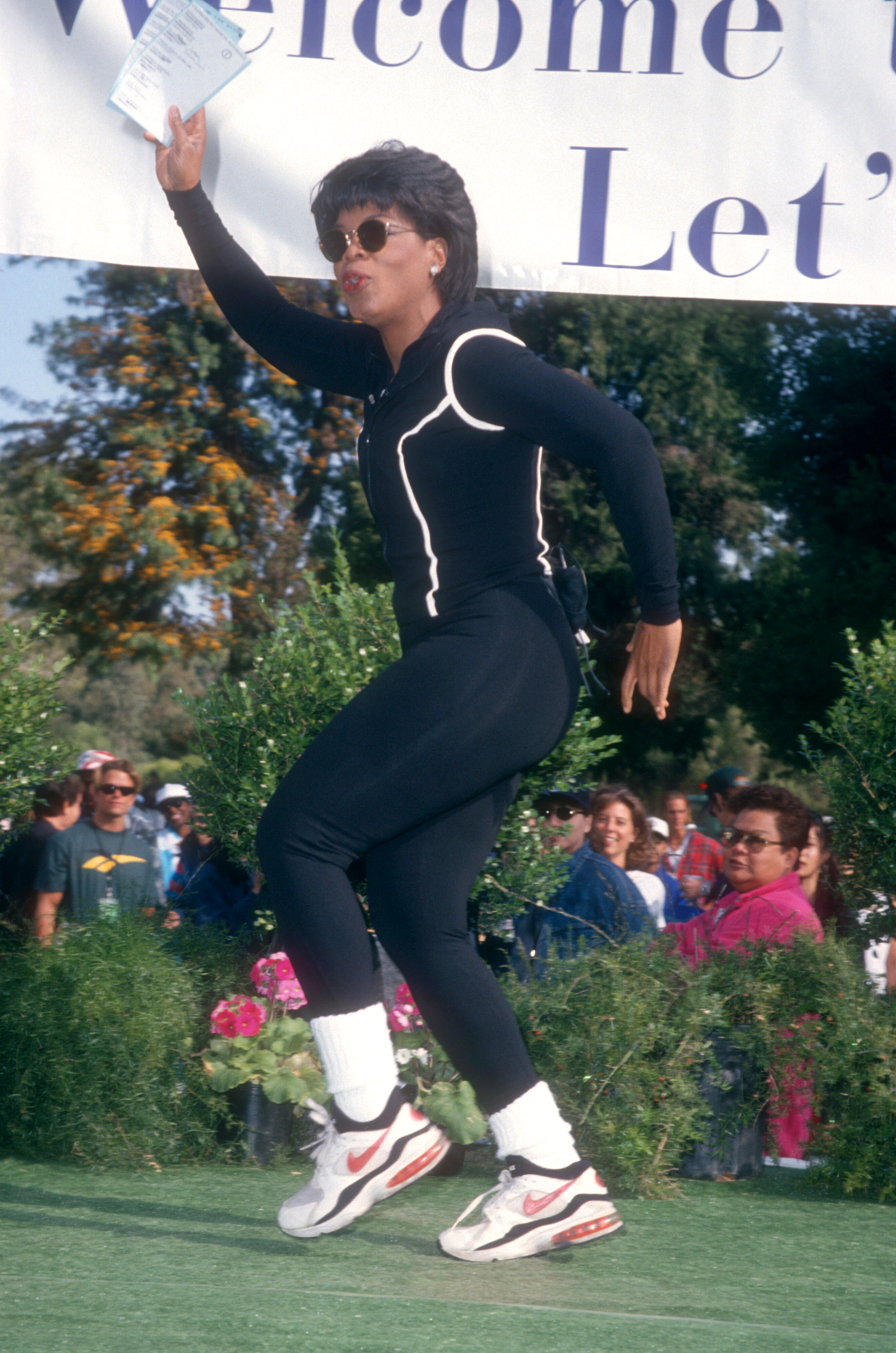 Oprah Winfrey en su evento de Entrenamiento de Primavera de la Marcha de Los Ángeles en 1995. | Fuente: Getty Images