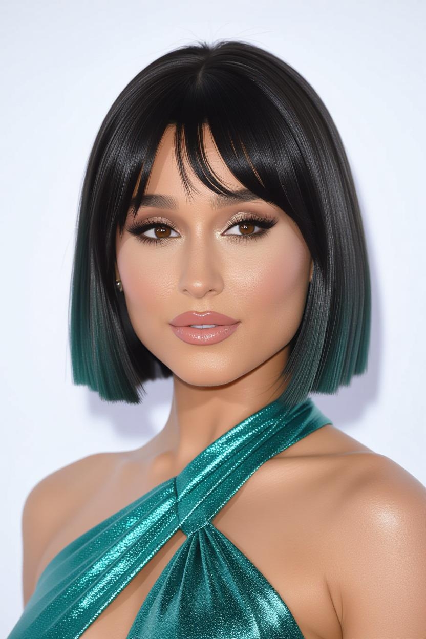 Una imagen generada por IA de Ariana Grande con un peinado diferente | Fuente: Grok