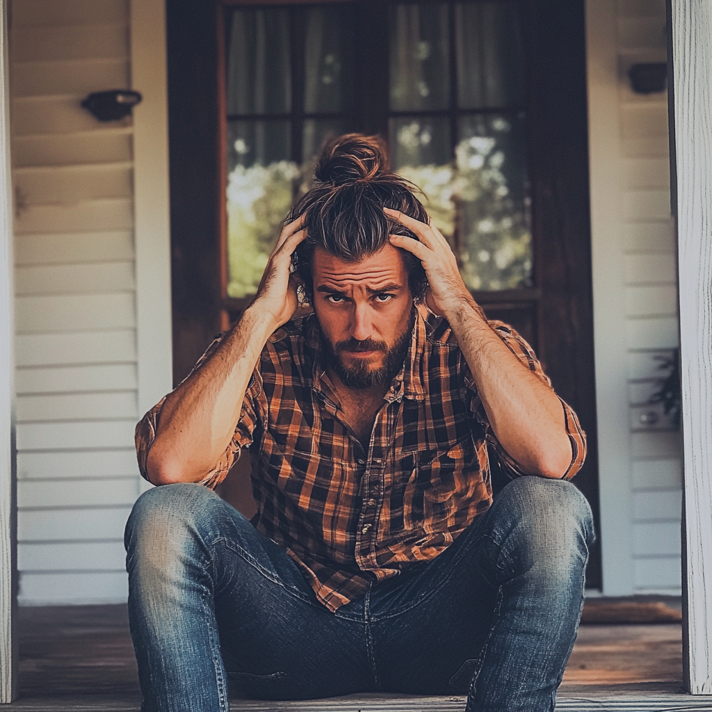 Un hombre con las manos en la cabeza | Fuente: Midjourney