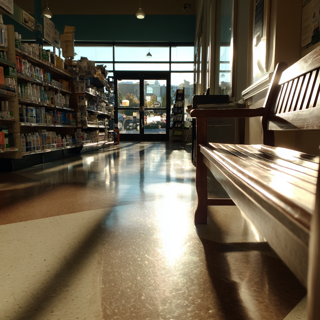 Primer plano de un banco en una tienda | Fuente: Midjourney