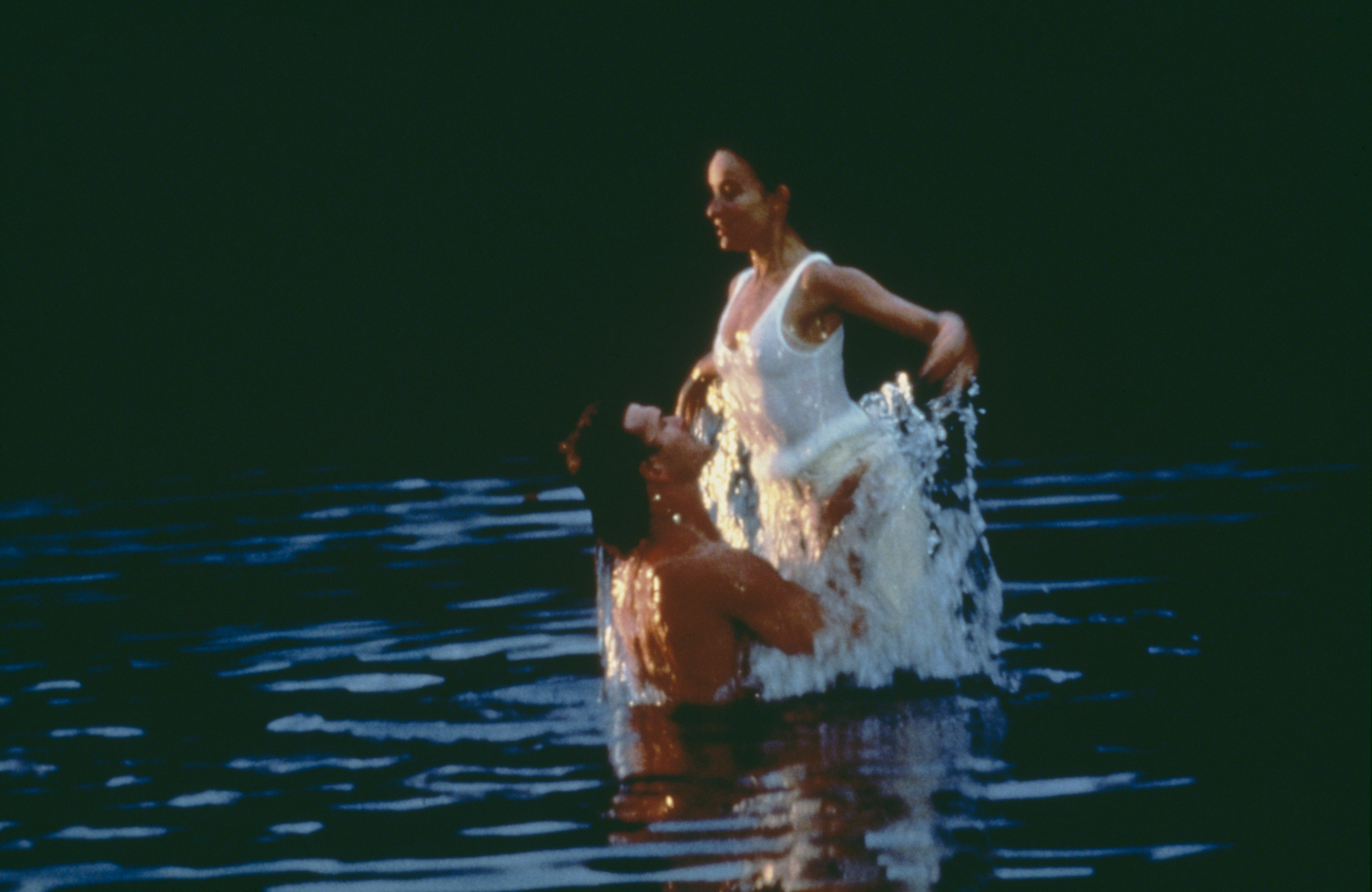 Patrick Swayze y Jennifer Grey en el rodaje de "Dirty Dancing", 1987 | Fuente: Getty Images