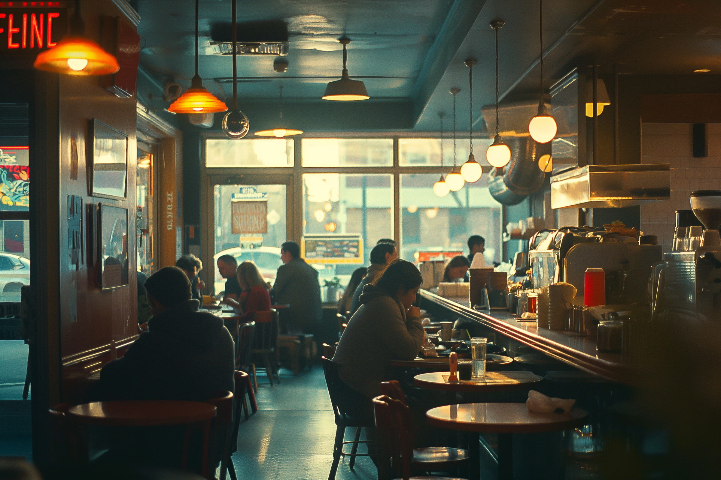 Interior de una cafetería | Fuente: Midjourney