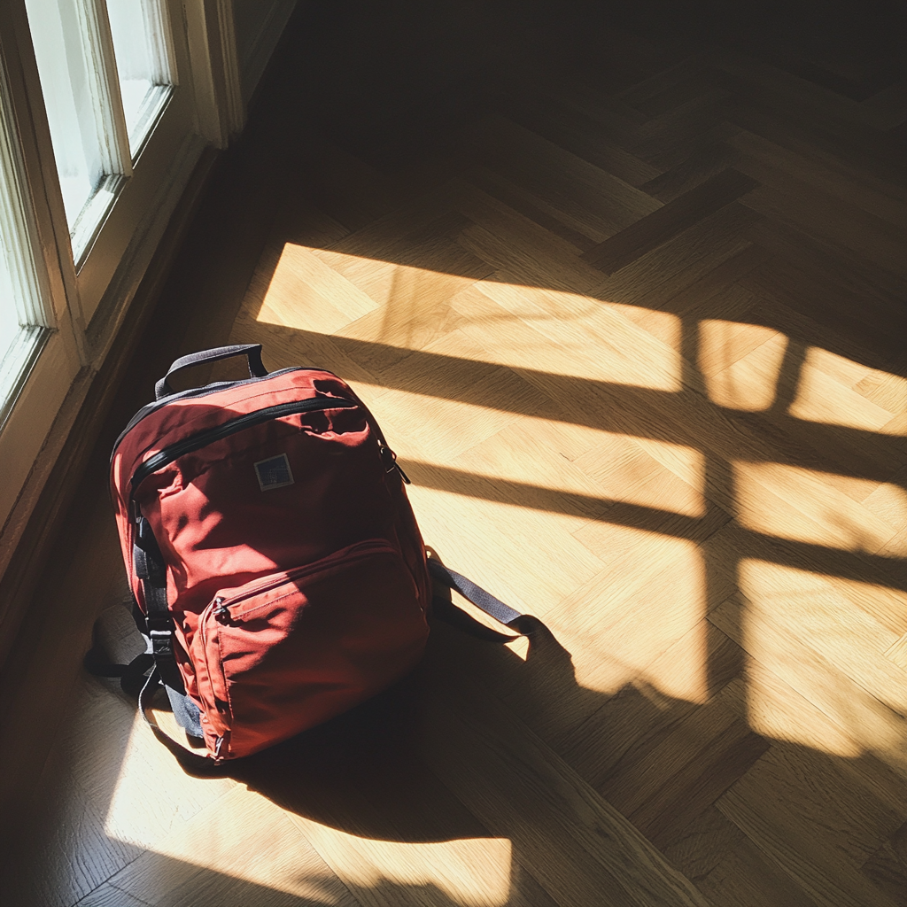 Una mochila en el suelo | Fuente: Midjourney