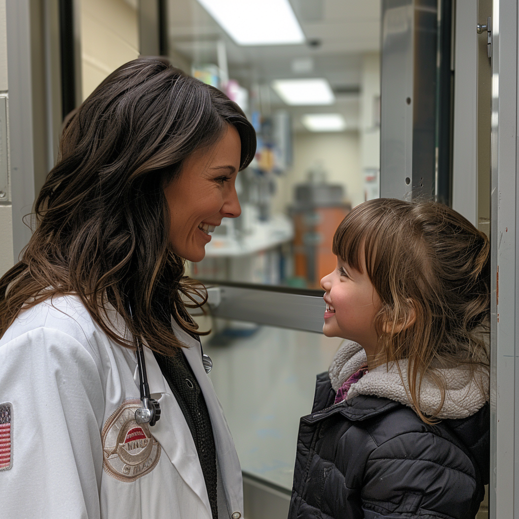 Daniella dando la bienvenida a Amelia al laboratorio | Fuente: Midjourney