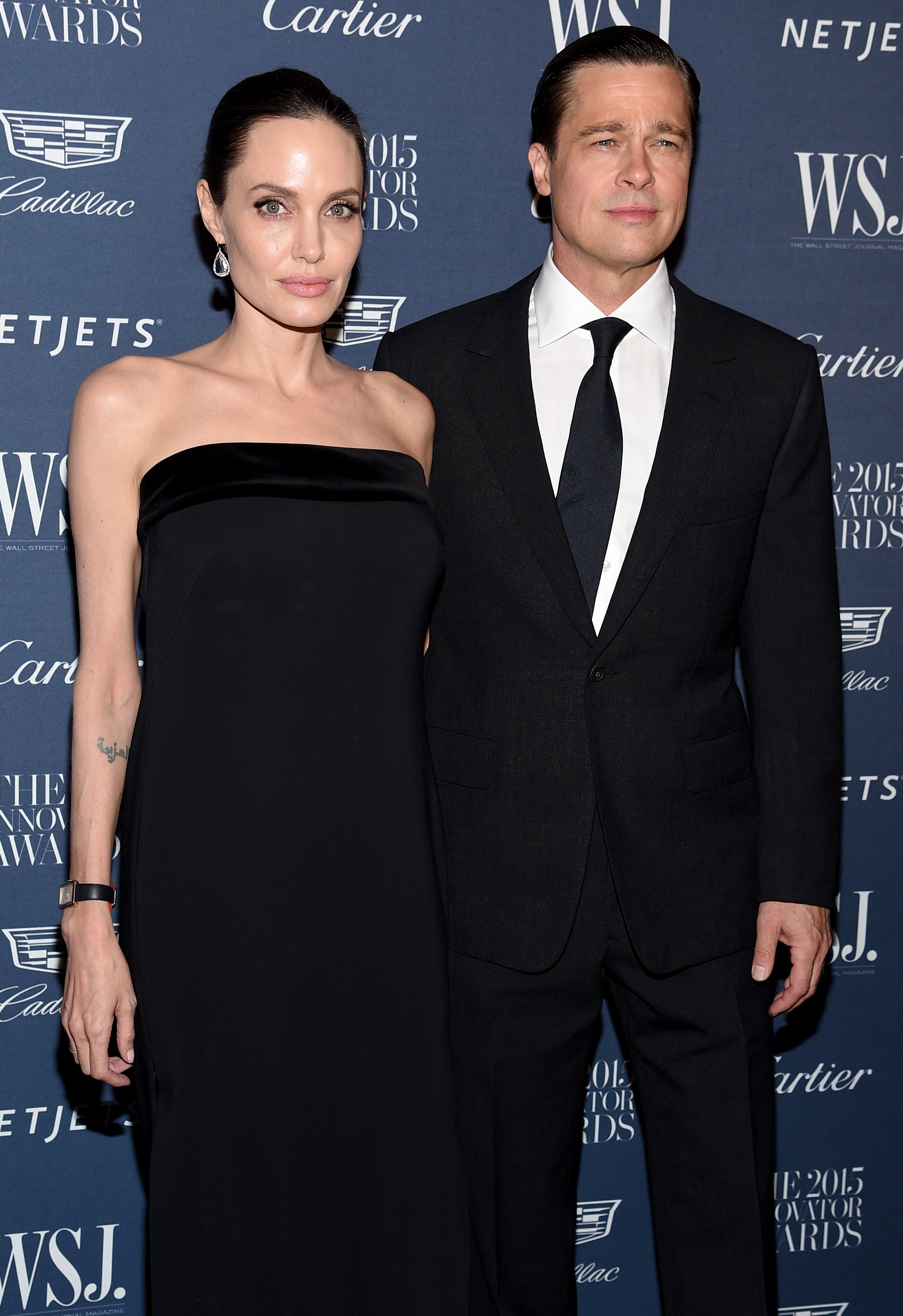 Angelina Jolie Pitt y Brad Pitt asisten a los WSJ. Magazine Innovator Awards el 4 de noviembre de 2015, en Nueva York. | Fuente: Getty Images