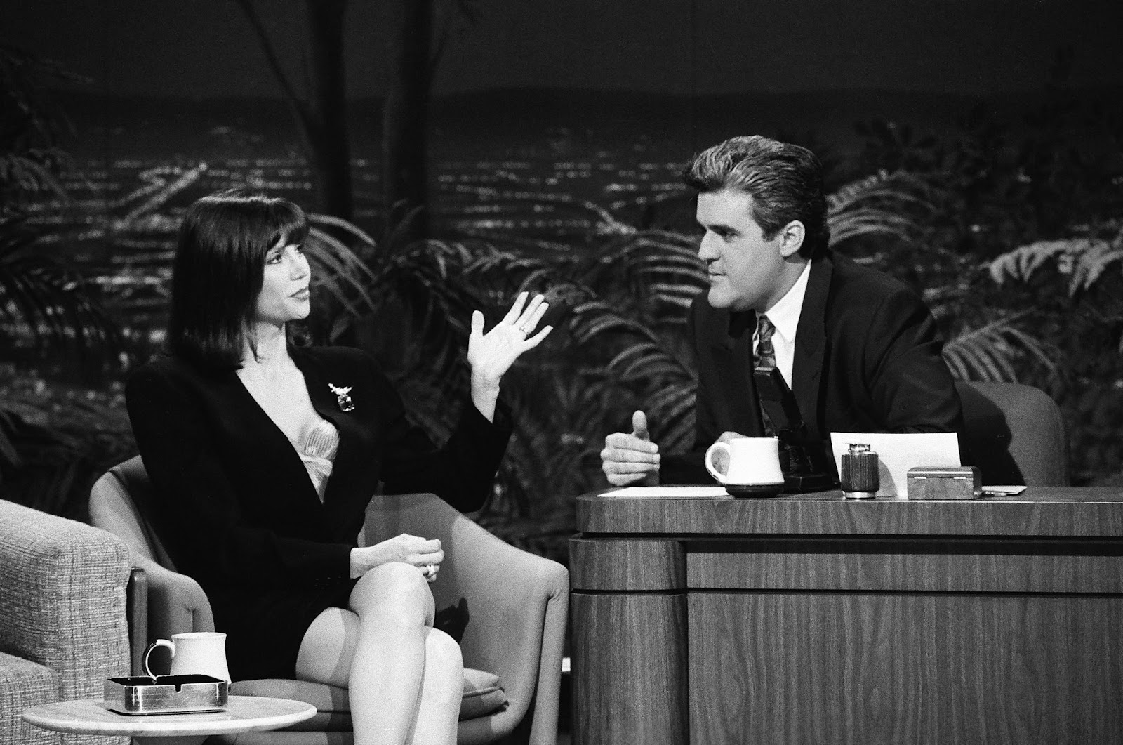 La actriz en el programa de entrevistas de Jay Leno el 2 de abril de 1991. | Fuente: Getty Images