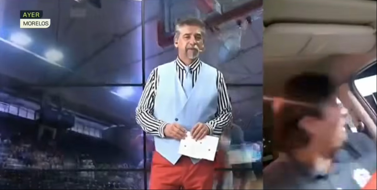 Fernando Vargas durante la transmisión, en el momento del asalto | Fuente: YouTube/ImagenNoticias