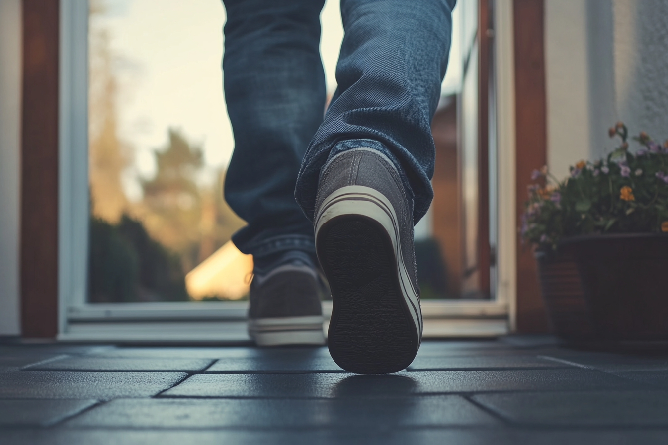 Un hombre saliendo | Fuente: Midjourney