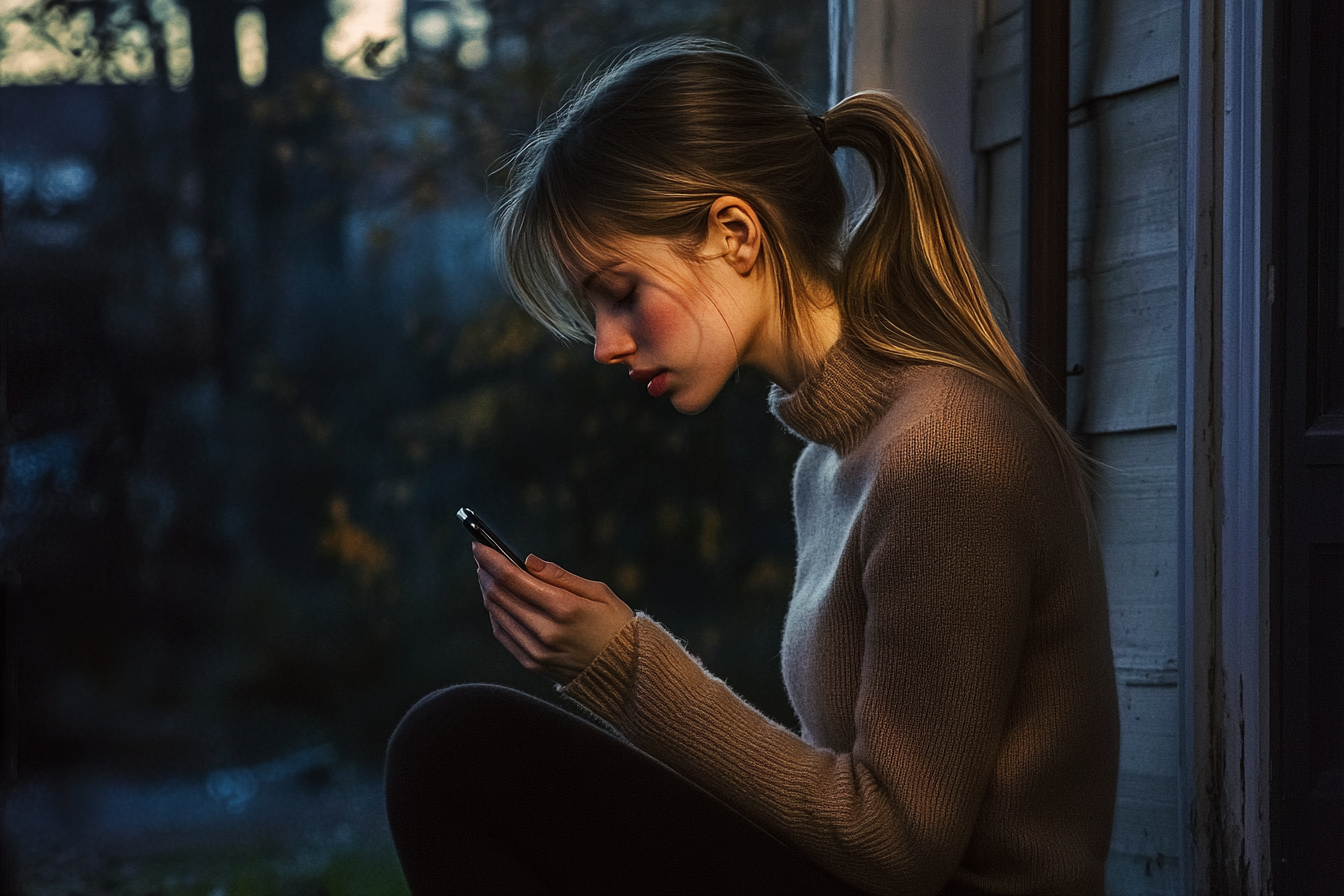 Una mujer utilizando su teléfono móvil | Fuente: Midjourney