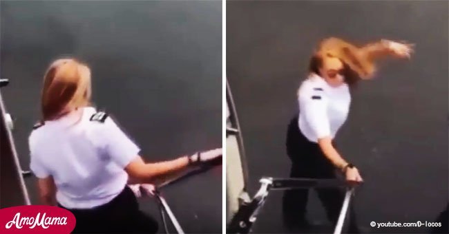 La mujer piloto hizo peligroso desafío "Kiki Challenge" con un avión en movimiento