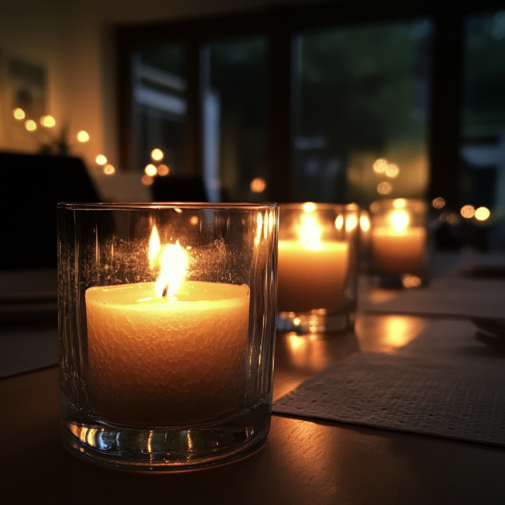 Velas sobre una mesa | Fuente: Midjourney