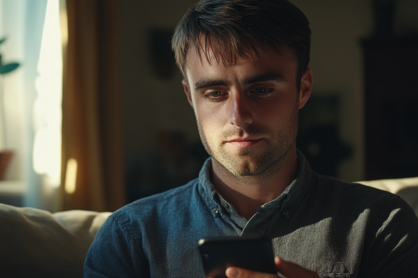 Un hombre usando su teléfono | Fuente: Midjourney