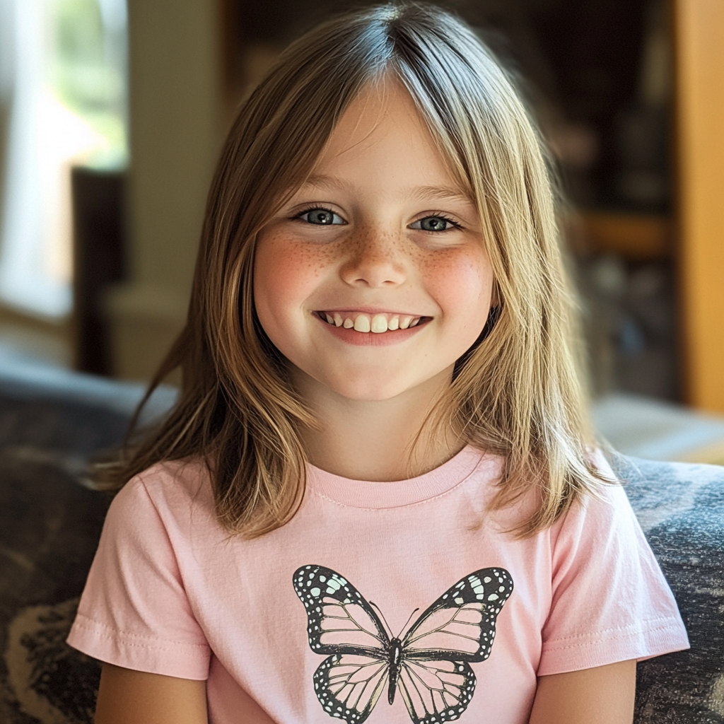 Una niña sonriente | Fuente: Midjourney