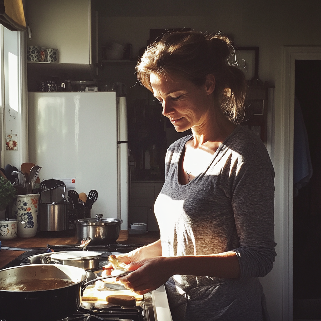 Una mujer en la cocina | Fuente: Midjourney