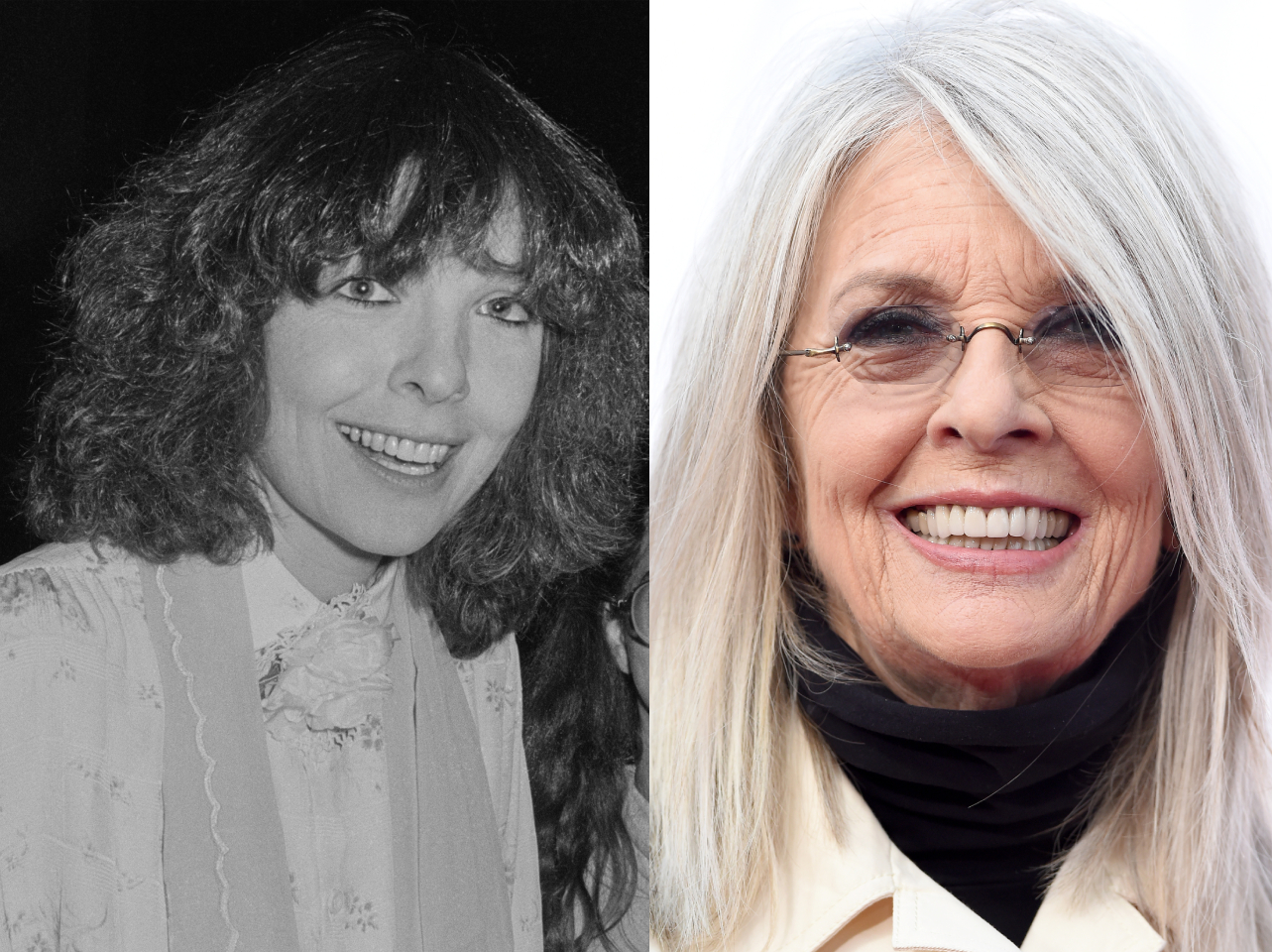 Diane Keaton, circa 1970 | Diane Keaton in 2018 | Fuente: Getty Images