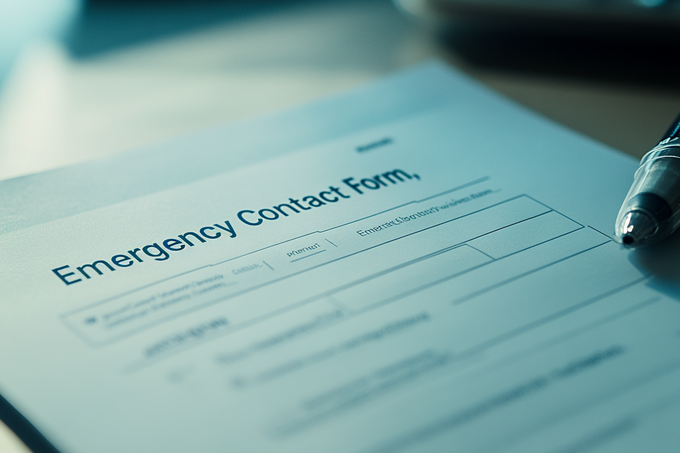Un formulario de contacto de emergencia | Fuente: Midjourney