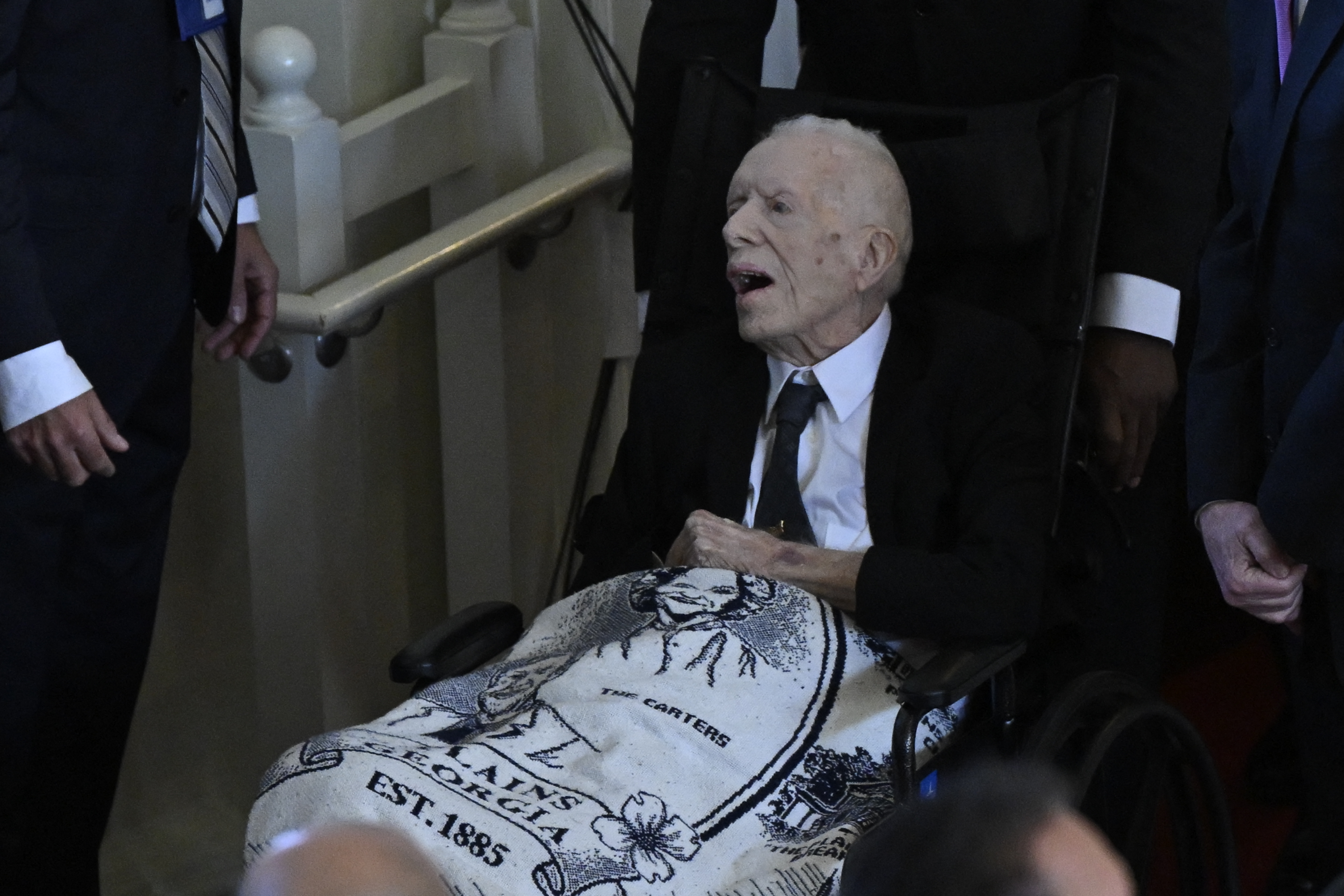 El ex presidente de EE.UU. Jimmy Carter en el servicio de homenaje a la difunta ex primera dama de EE.UU. Rosalynn Carter en Atlanta, Georgia, el 28 de noviembre de 2023 | Fuente: Getty Images