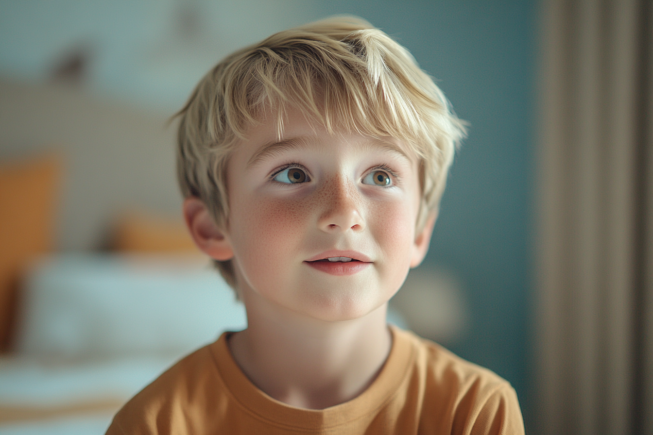 Un niño hablando | Fuente: Midjourney